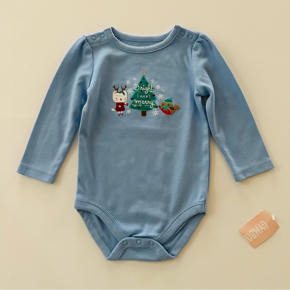 Gymboree 6-12 Months Baby Bodysuit Holiday Christmas NWT Bright and Merry
